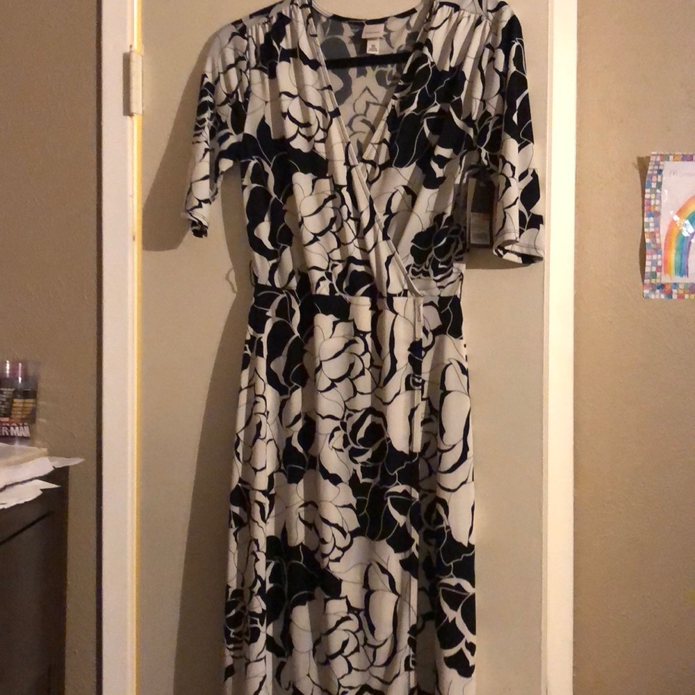 Black and white floral dress